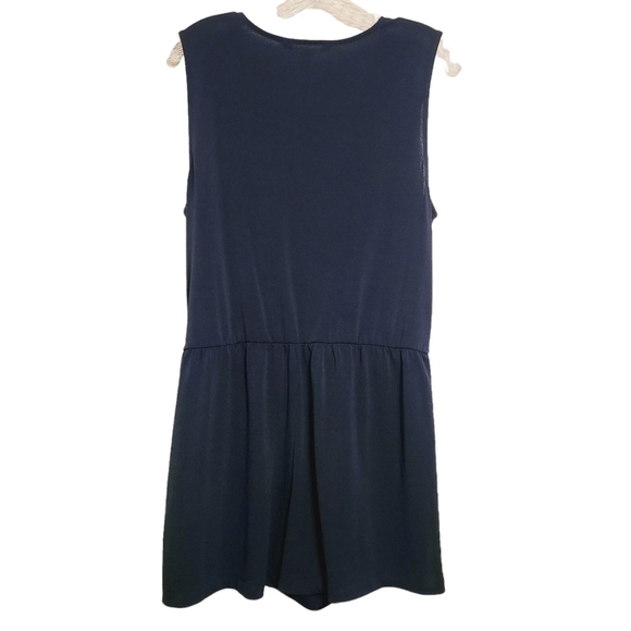 BCBGeneration | Women's Navy Blue Surplice Skorts Romper (Size Medium) - Picture 12 of 12